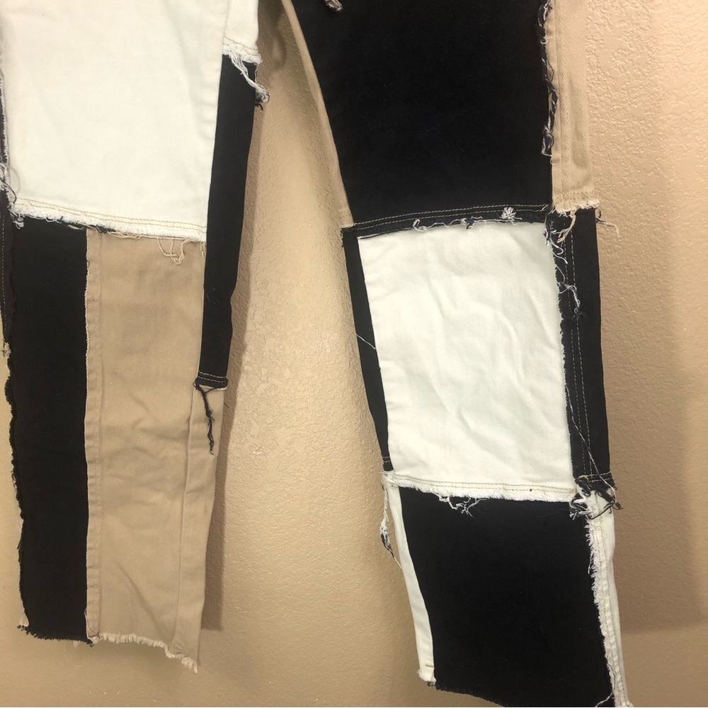 Raw Edge Patchwork Straight Leg Pants. - image 6